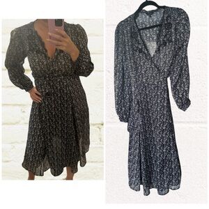 Lucky Brand floral print midi/maxi wrap dress